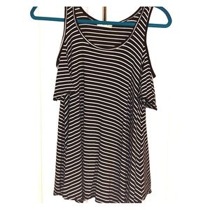 Striped Opened Shoulder Shirt